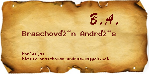 Braschován András névjegykártya